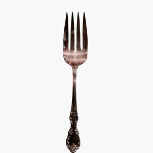 WM Rogers Co Serving Fork Silver Plated Ornate Floral Design 9 Inch